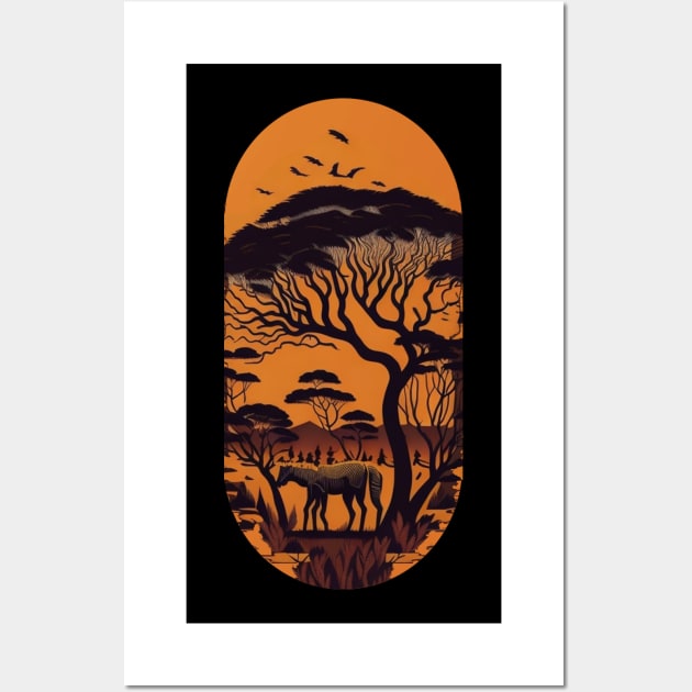 Savanna Serenade - Journey to the African Wilderness Wall Art by Moulezitouna